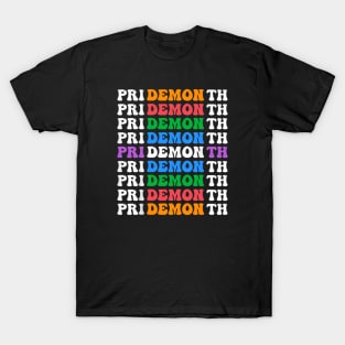 Colorful Gay Pride LGBT June Month Pride Month Demon T-Shirt